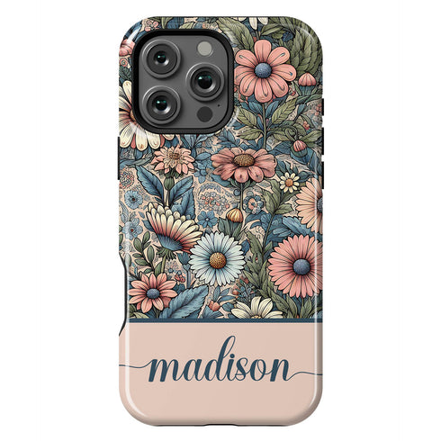 Custom Name Botanical Wildflowers Meadows iPhone Case